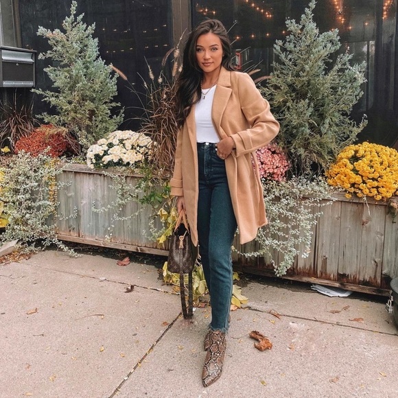 H&M Brown Snakeskin Kitten Heel Booties sz 38 - Picture 2 of 10